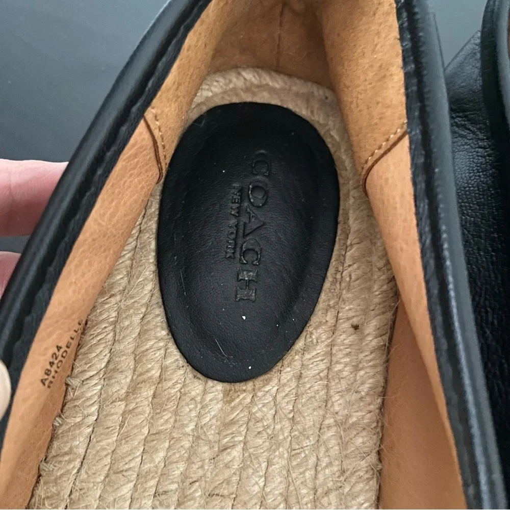 Coach Womens Rhodelle Soft Lambskin Leather Espadrille Flat Loafer Slip On